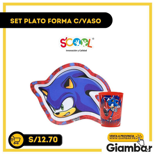 SET PLATO FORMA C/VASO SONIC